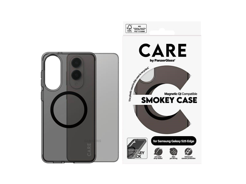 CARE by PanzerGlass Flagship Case Urban Combat Smokey w. Black Qi Compatible Samsung S25 Edge