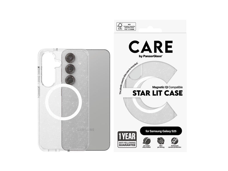 CARE by PanzerGlass Flagship Case Urban Combat Star Lit w. White QI Compatible Samsung Galaxy S25