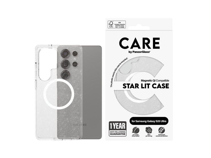 CARE by PanzerGlass Flagship Case Urban Combat Star Lit w. White QI Compatible Samsung Galaxy S25 Ultra