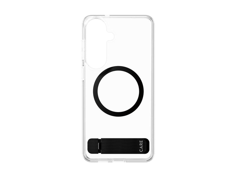 CARE by PanzerGlass Urban Explorer Case Transparent w. Black Kickstand & Qi Samsung Galaxy S26+