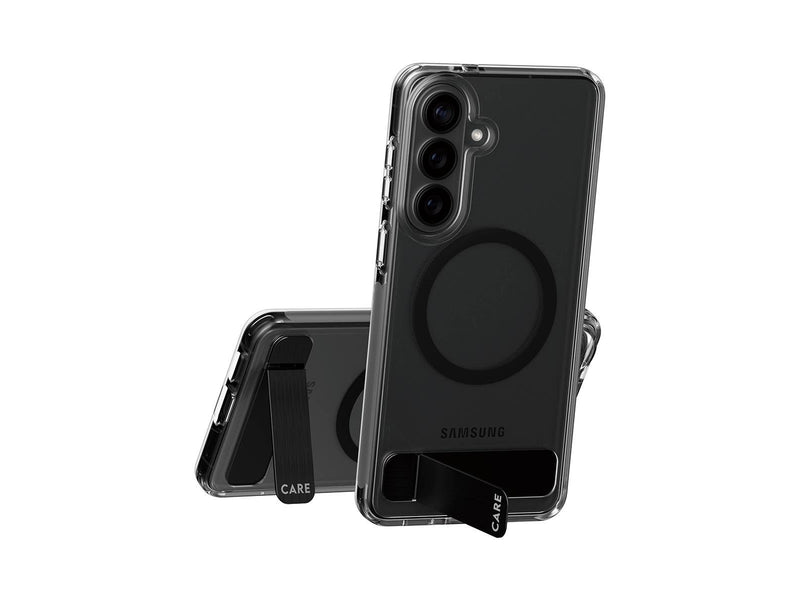 CARE by PanzerGlass Urban Explorer Case Transparent w. Black Kickstand & Qi Samsung Galaxy S26+