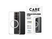 CARE by PanzerGlass Urban Explorer Case Transparent w. White Qi Samsung Galaxy S26