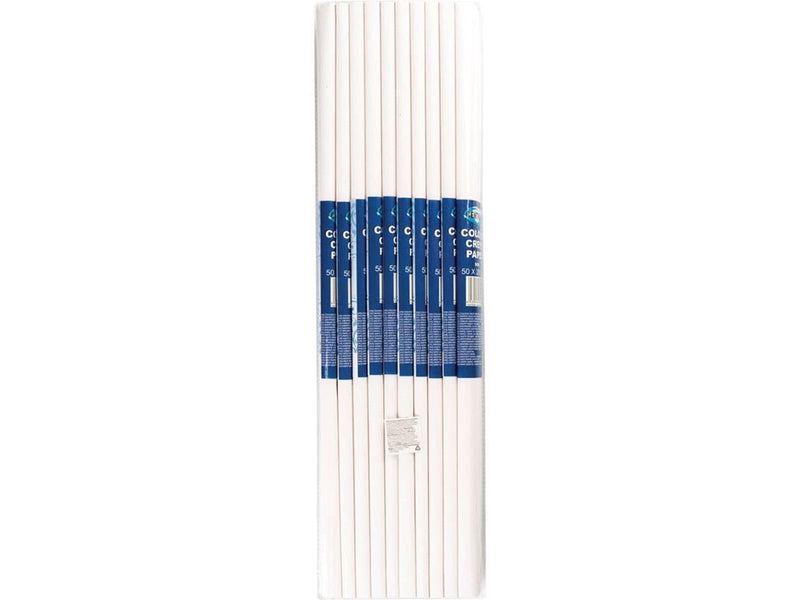 CENTRUM Crepe Paper 50cm*2m. WHITE.10 rolls.