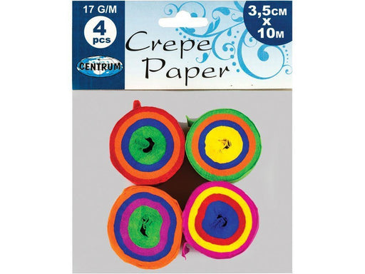 CENTRUM Crepe paper in roll. 4 rolls ass.3.5cm*10M