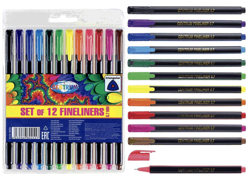 CENTRUM Fiber pen 12 pcs. ass. Triangular.
