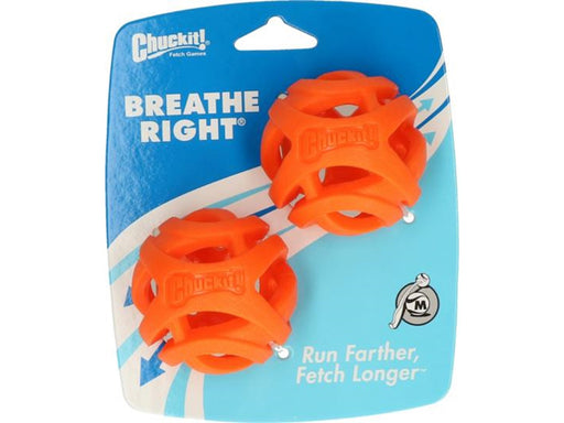 CHUCKIT - Breathe Right Fetch Ball Medium 6.5cm 2 pk - (CHUC32141)