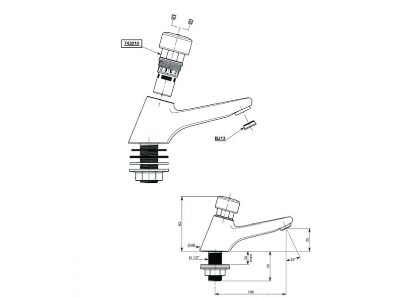 CMA Tempo-stop washbasin 1/2