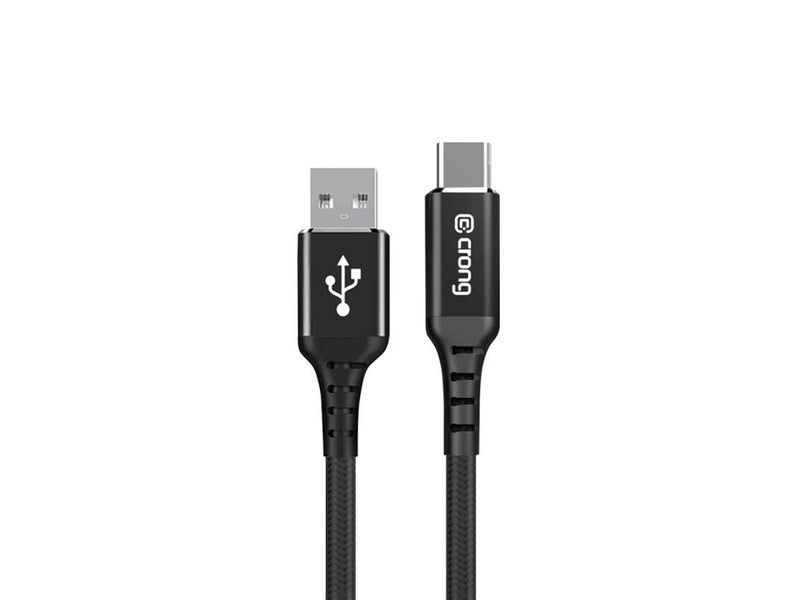 CRONG Armor Link - 60W PD 3A USB-A to USB-C Cable 25cm - Black