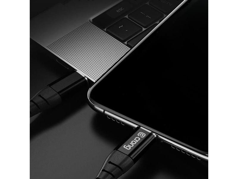 CRONG Armor Link - 60W PD 3A USB-A to USB-C Cable 25cm - Black