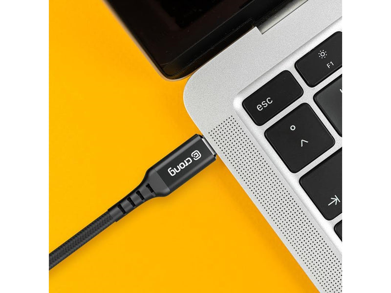 CRONG Armor Link - 60W PD 3A USB-A to USB-C Cable 25cm - Black