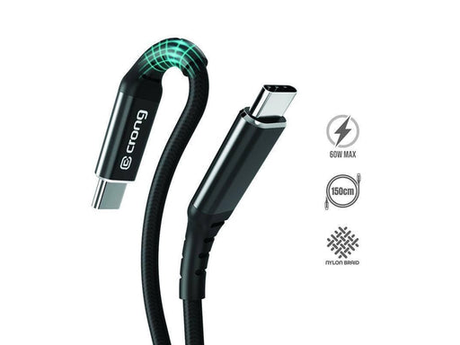 CRONG Armor Link - 60W PD 3A USB-C to USB-C Cable 150cm (Black)