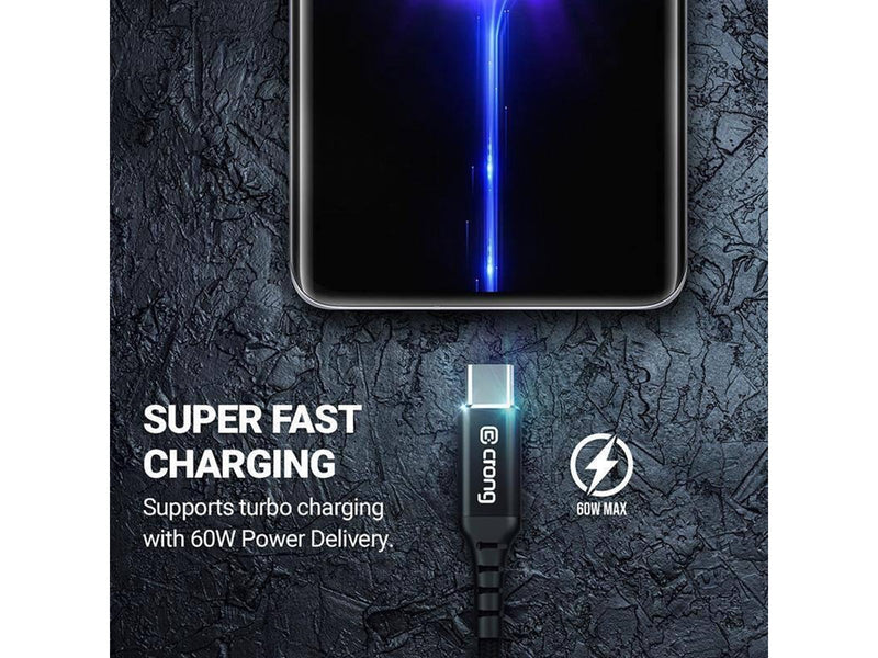 CRONG Armor Link - 60W PD 3A USB-C to USB-C Cable 150cm (Black)
