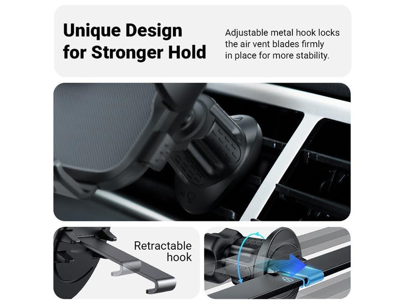 CRONG Carclip Air Vent - Universal Car Air Vent Holder - Black