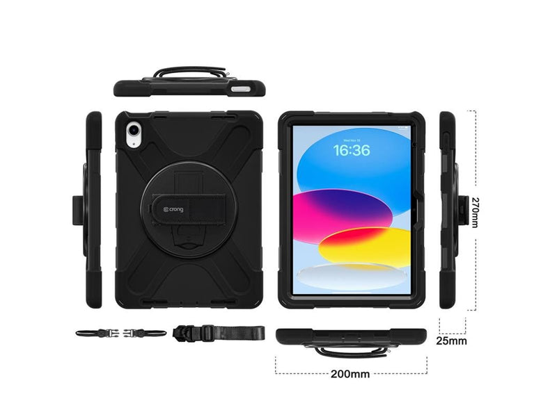 CRONG Defender Plus - Rugged Case iPad 11" A16 (2025) / 10.9" (2022) - black