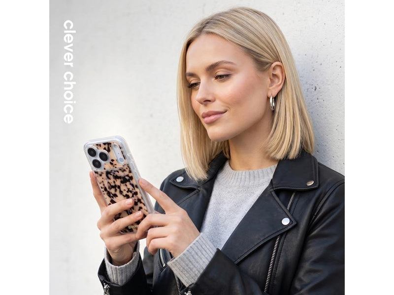 CRONG Deluxe MAG Cover - iPhone 17 MagSafe Case - Blonde Tortoise