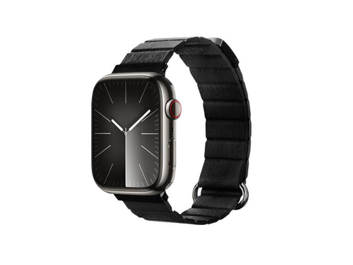 CRONG Eclipse - Magnetic Leather Apple Watch Band 44/45/46/49 mm - Black
