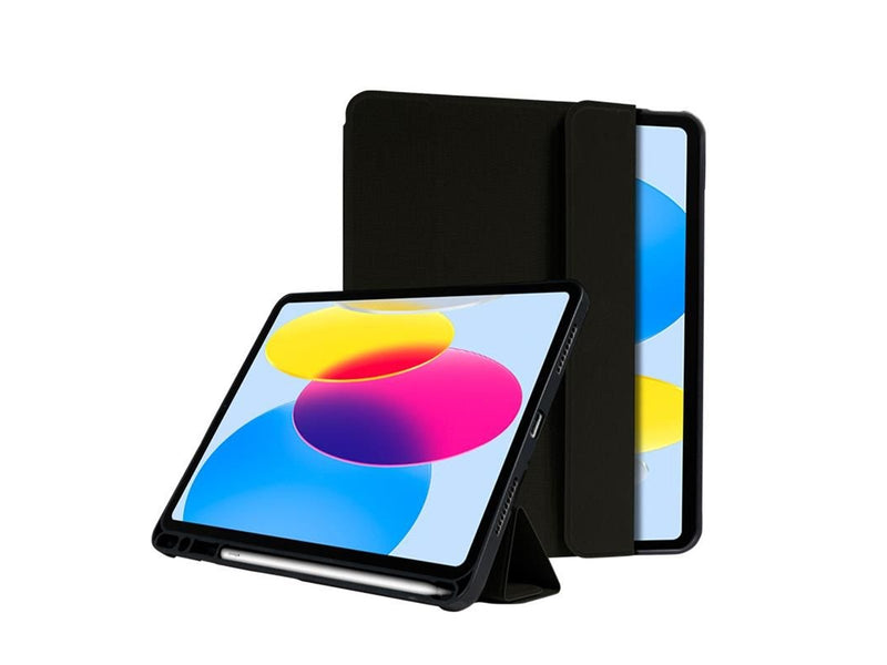 CRONG FlexFolio – iPad 11" (2025) / iPad 10.9" (2022) Case with Apple Pencil - Black