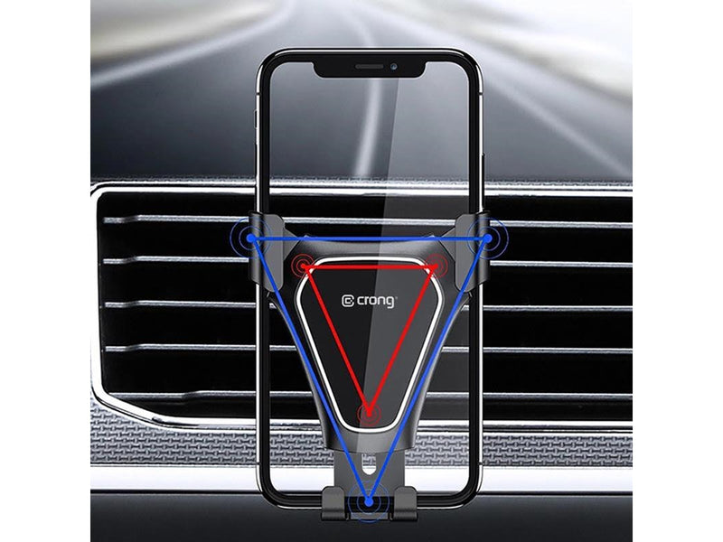 CRONG Gravity Auto-Clip Car Holder - Gravity car holder for 4.7"- 6.5" phones - black