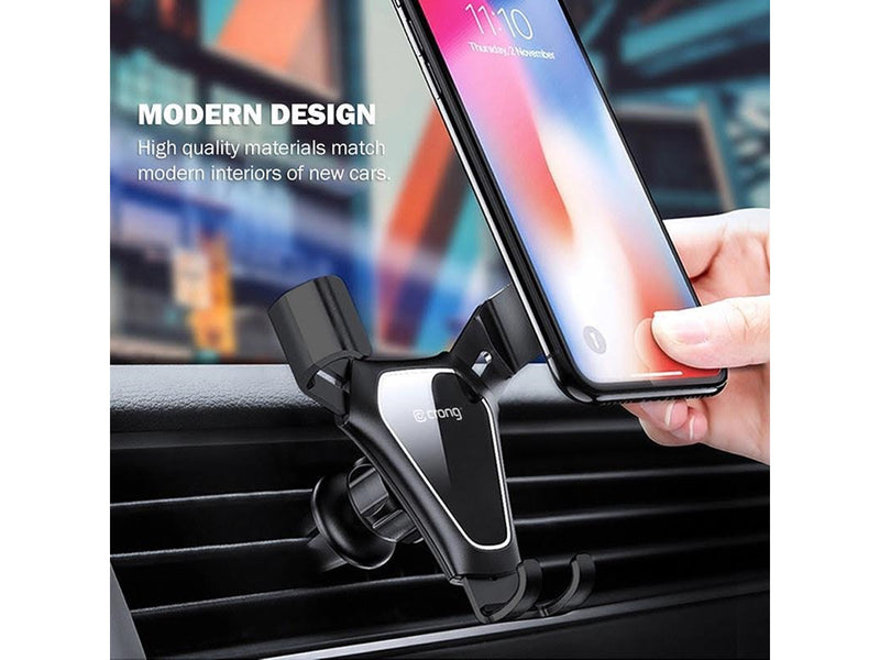 CRONG Gravity Auto-Clip Car Holder - Gravity car holder for 4.7"- 6.5" phones - black