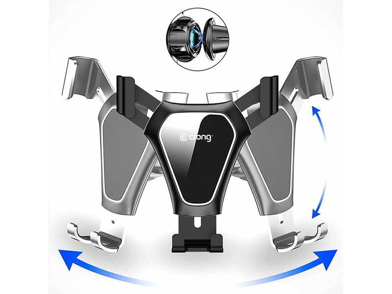 CRONG Gravity Auto-Clip Car Holder - Gravity car holder for 4.7"- 6.5" phones - black