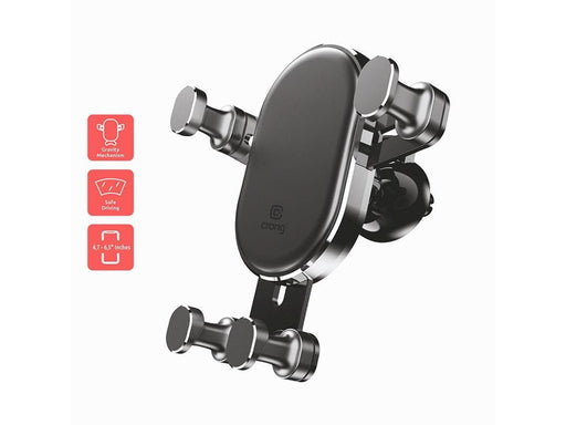CRONG Gravity Auto-Lock Car Holder – Gravity car holder for 4.7”-6.5” phones - black