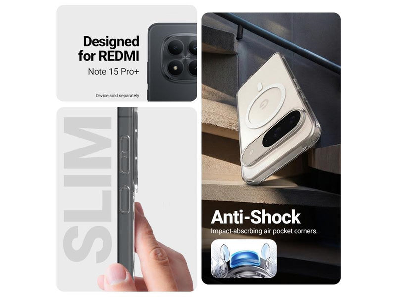 CRONG Hybrid Clear Magnetic - MagSafe Case for Xiaomi Redmi Note 15 Pro+ Clear