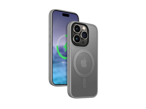 CRONG Hybrid Frost MAG Cover - iPhone 15 Pro Max MagSafe Case (Gray)
