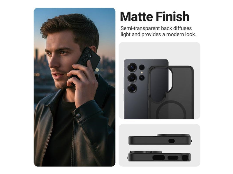 CRONG Hybrid Matte Magnetic - MagSafe Case for Samsung Galaxy S26 Ultra (Gray)
