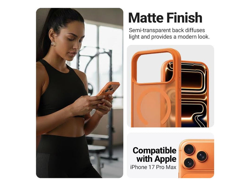 CRONG Hybrid Matte Magnetic - MagSafe iPhone 17 Pro Max Case (Orange)