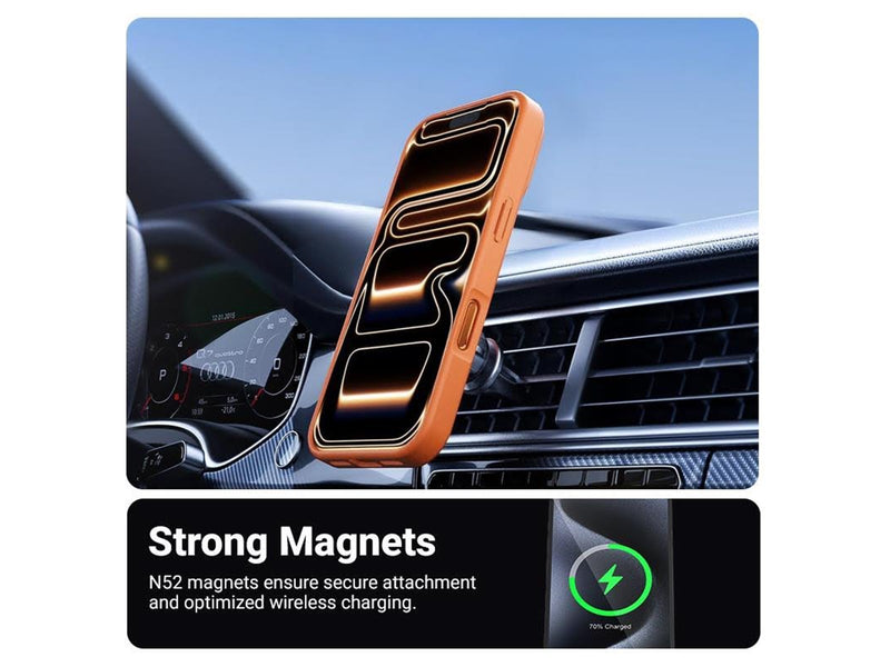 CRONG Hybrid Matte Magnetic - MagSafe iPhone 17 Pro Max Case (Orange)