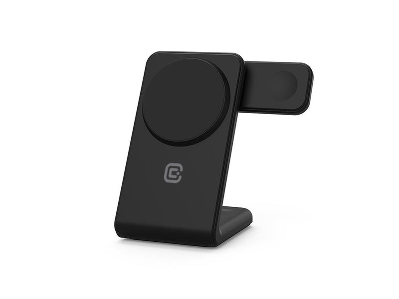 CRONG MagSpot Pivot Stand - 3-in-1 Wireless Charger with MagSafe for iPhone Apple Watch and AirPods - Black