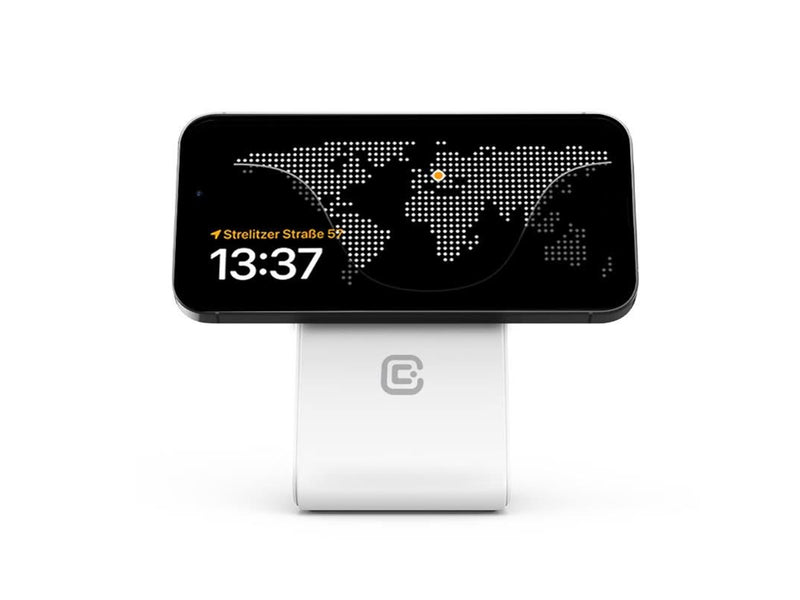 CRONG MagSpot Stand - 2-in-1 Wireless Charger with MagSafe for iPhone and AirPods - White