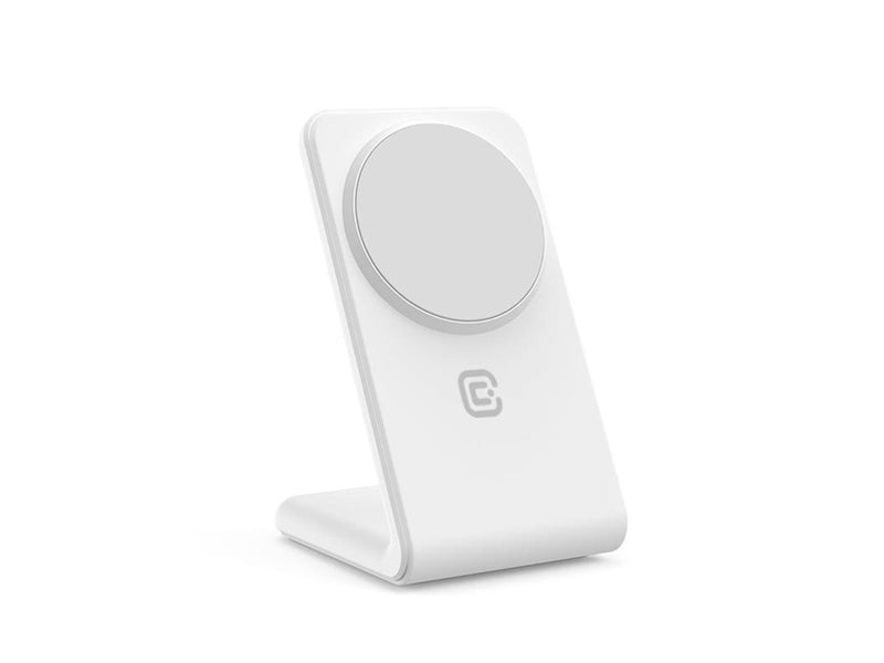 CRONG MagSpot Stand - 2-in-1 Wireless Charger with MagSafe for iPhone and AirPods - White