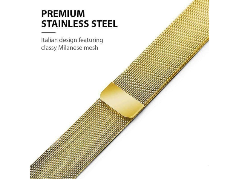 CRONG Milano Steel - Stainless Steel Strap for Apple Watch 38/40/41/42 mm (Gold)