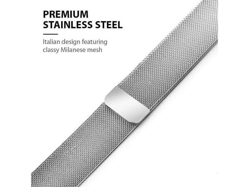 CRONG Milano Steel - Stainless Steel Strap for Apple Watch 38/40/41/42 mm (Silver)