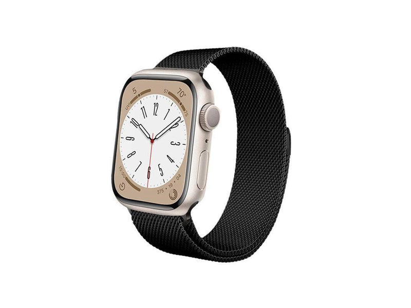 CRONG Milano Steel - Stainless Steel Strap for Apple Watch 44/45/46/49 mm (Black)