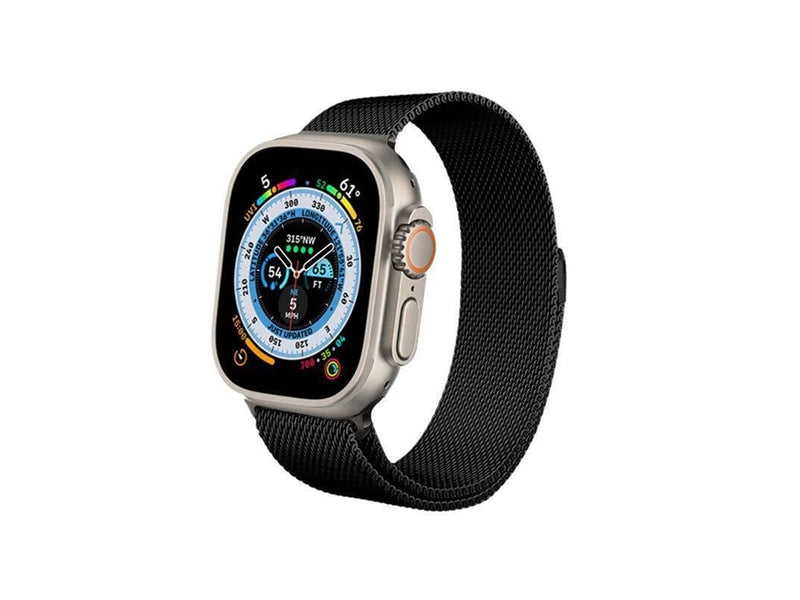 CRONG Milano Steel - Stainless Steel Strap for Apple Watch 44/45/46/49 mm (Black)