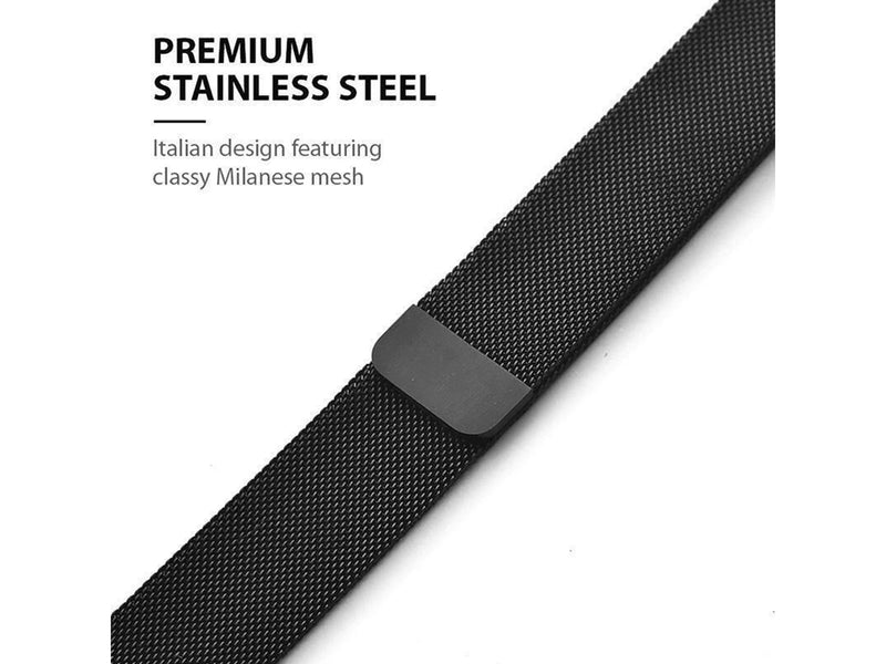 CRONG Milano Steel - Stainless Steel Strap for Apple Watch 44/45/46/49 mm (Black)