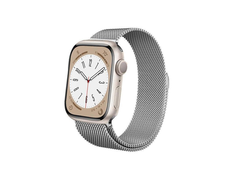 CRONG Milano Steel - Stainless Steel Strap for Apple Watch 44/45/46/49 mm (Silver)