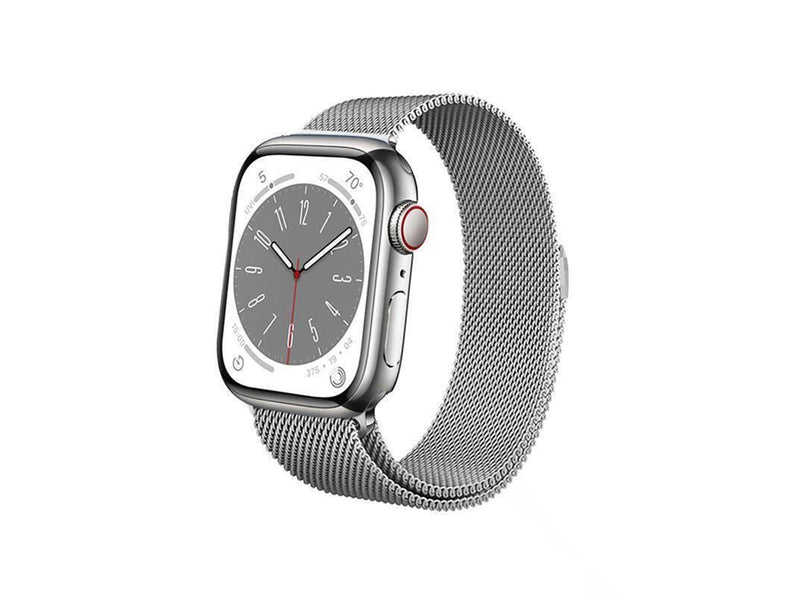 CRONG Milano Steel - Stainless Steel Strap for Apple Watch 44/45/46/49 mm (Silver)