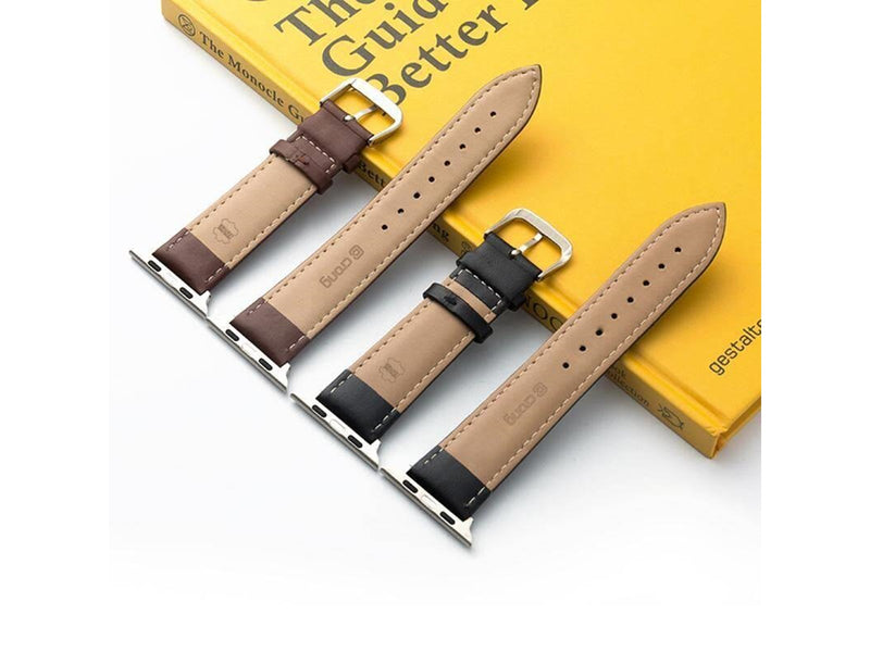 CRONG Noble Band - Genuine Leather Strap for Apple Watch 44/45/46/49 mm (Mocha)