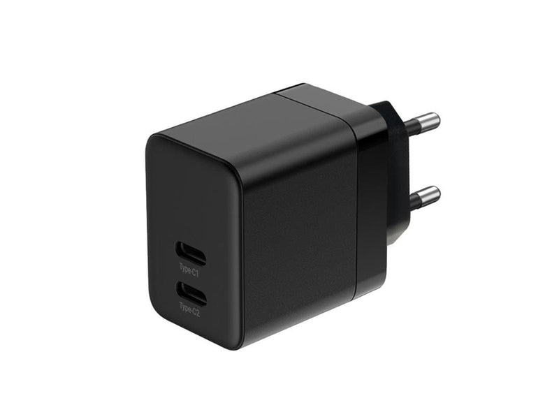 CRONG Ultra Compact GaN - 2x USB-C 35W PD 3.0 Wall Charger with PPS (Black)