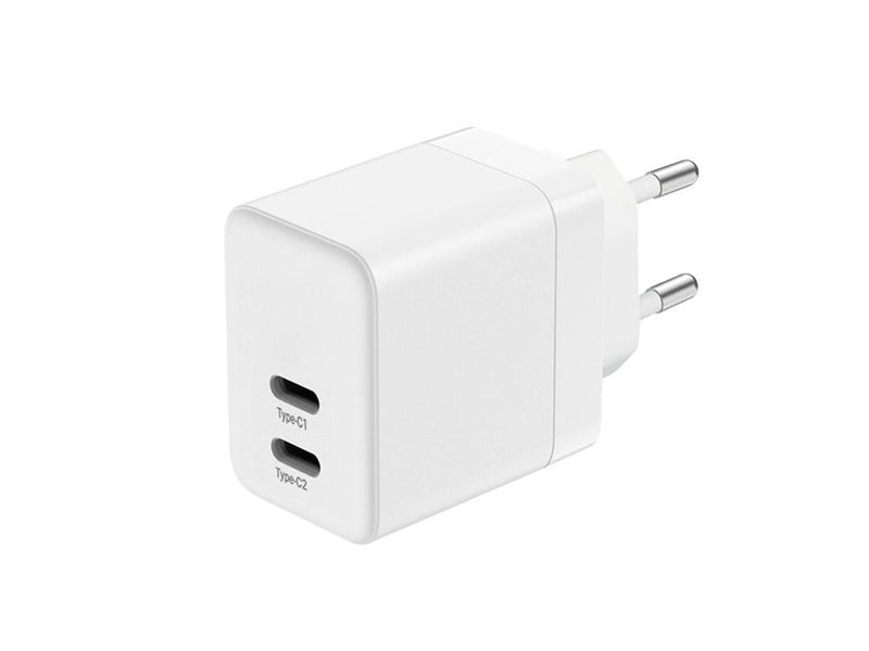 CRONG Ultra Compact GaN - Wall Charger 2x USB-C 35W PD 3.0 with PPS (White)