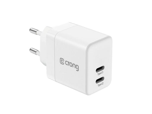 CRONG Ultra Compact GaN - Wall Charger 2x USB-C 35W PD 3.0 with PPS (White)