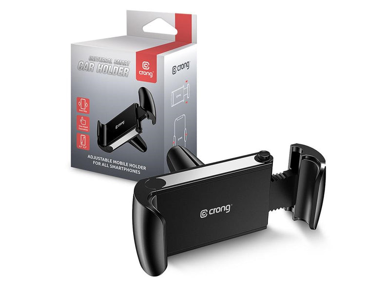 CRONG Universal Smart Car Holder – Universal car phone holder for 4"-6.5" phones - black