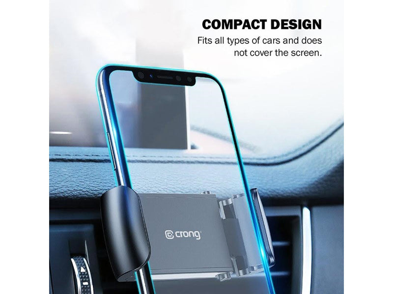 CRONG Universal Smart Car Holder – Universal car phone holder for 4"-6.5" phones - black