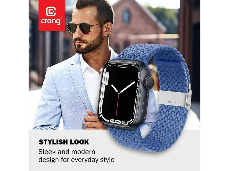 CRONG Wave Band – Braided Apple Watch Strap 44/45/46/49mm (Blue)