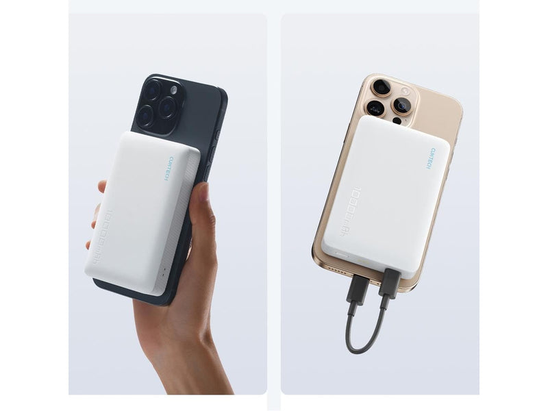 CUKTECH WPB100N 20W 10000mAh Magnetic Power Bank with Stand - White - 10000 mAh