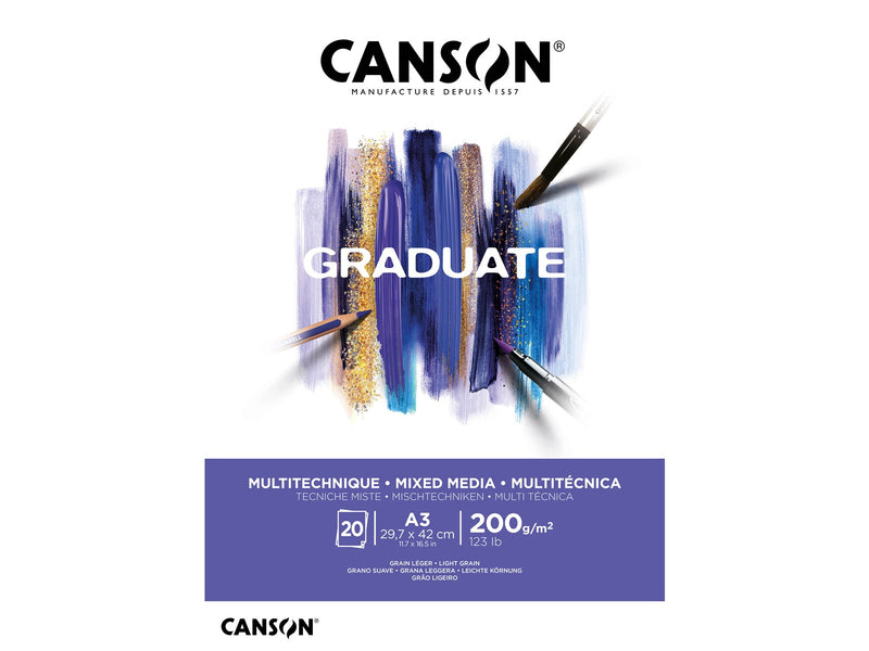 Canson Graduate Mixed Media Pad A3 200G 20 SH