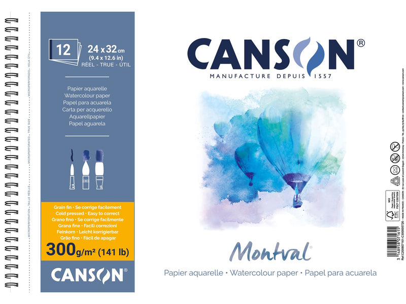 Canson Montval CP 24x32 cm 300G Spiral Pad 12 SH